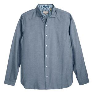 Ted Baker Men's Long Sleeve Button Up Shirt Blue Cotton Large Brand New NWT